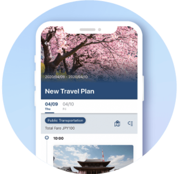 Japan Travel by NAVITIME プランニング画面のスクリーンショット